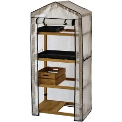 Vegtrug Kweekkas Met Houten Frame - 4 Rekken