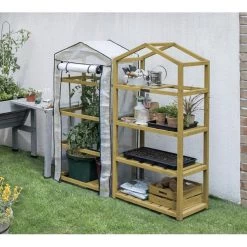Vegtrug Kweekkas Met Houten Frame - 4 Rekken -Tuin Verzorging kweekkas vegtrug 4 rekken 1625039832 4 600