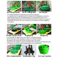 Plant- En Gietpot Groen - Set Van 3 Stuks -Tuin Verzorging plant en gietpot 1484054799 3 600