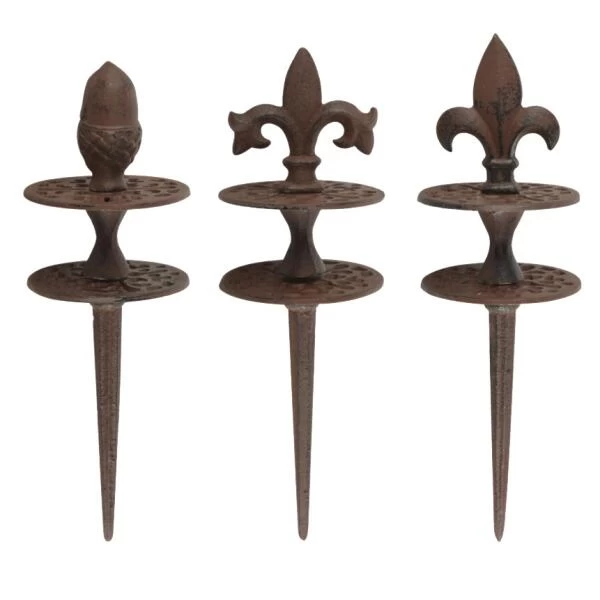 ESSCHERT DESIGN Tuinslanggeleiders Gietijzer - Set Van 3 Stuks 1 ESSCHERT DESIGN Tuinslanggeleiders Gietijzer - Set Van 3 Stuks