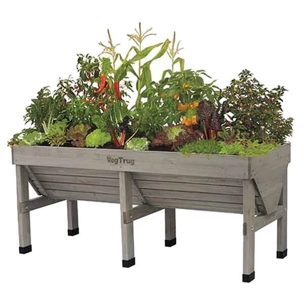 Vegtrug Verhoogde Kweektafel Grijs - 180 × 76 × 80 Cm 1 Vegtrug Verhoogde Kweektafel Grijs - 180 × 76 × 80 Cm